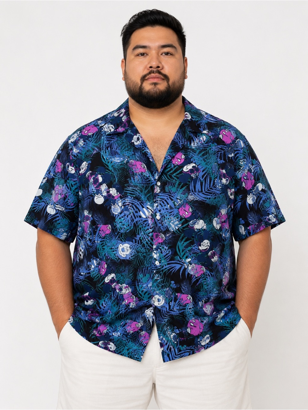 Disney Mickey Mouse multicoloured Hawaiian shirt Size XXL breathable summer